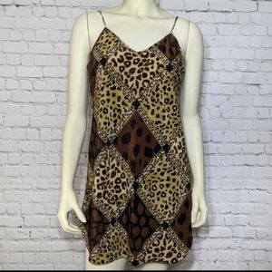 Intimate Style Womens Chemise Animal Print  slip Small